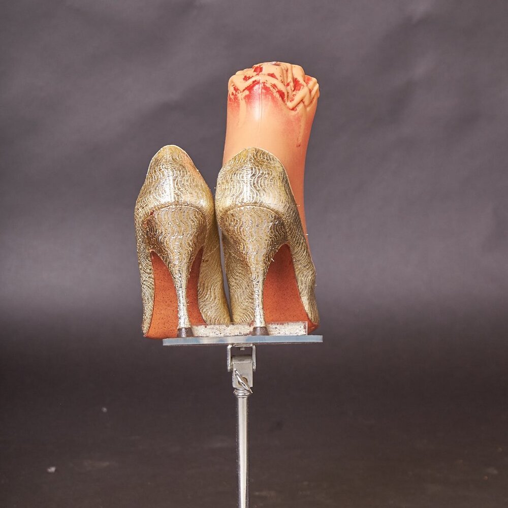 1950s Metallic Gold Rose Tipped High Heels